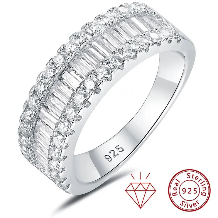 Elysian Baguette Ring – Sterling Silver S925