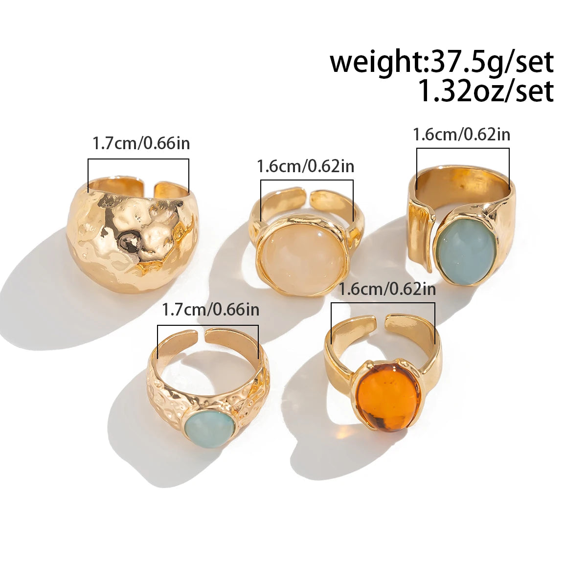 Aurora Gem Ring Set ✨